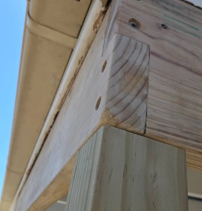 Detail of a mitred timber joint, Pro Home Specialists craftsmanship