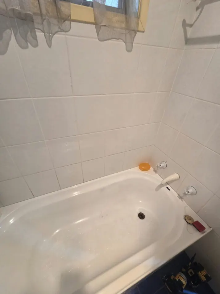 Bathtub before grab rail installation