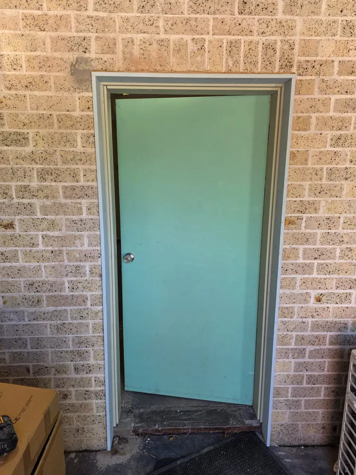 Door and frame after installation, Annangrove