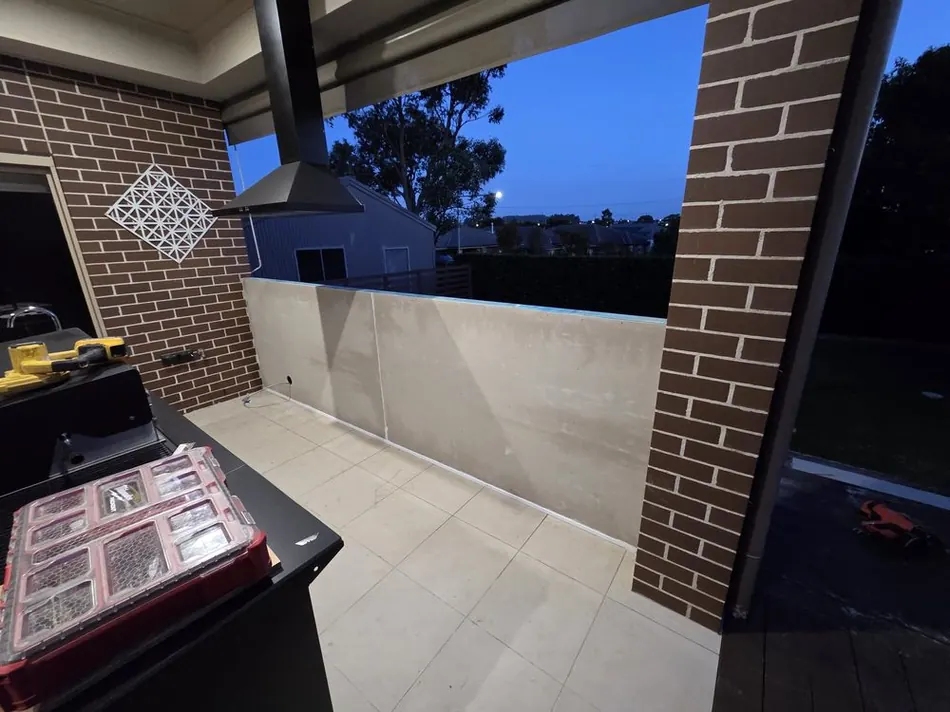 Finished patio deck and wall cladding after the job