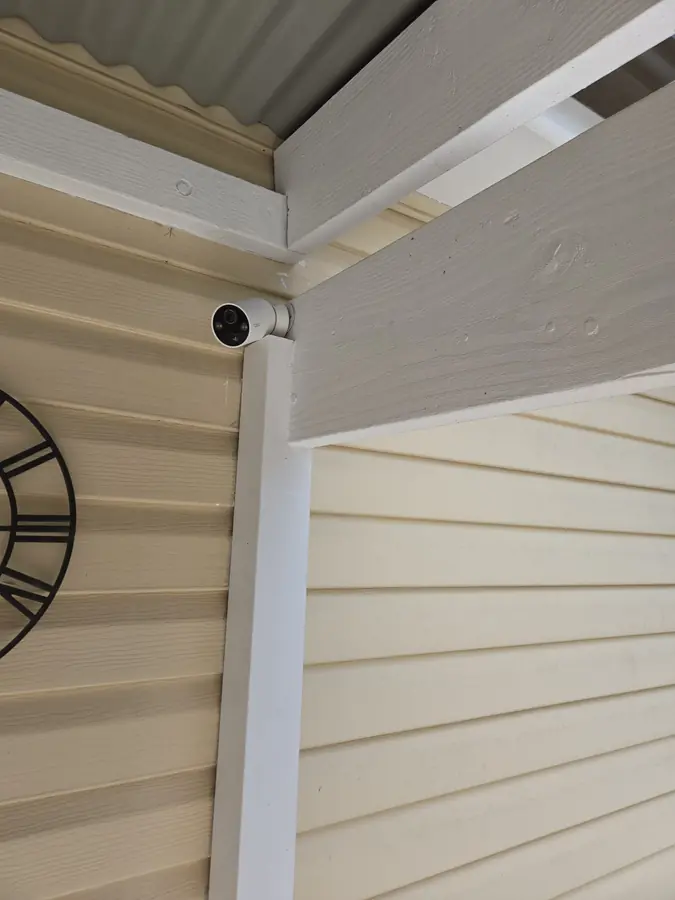 Security Camera Mount: cCTV camera mounted under the eaves, Greystanes